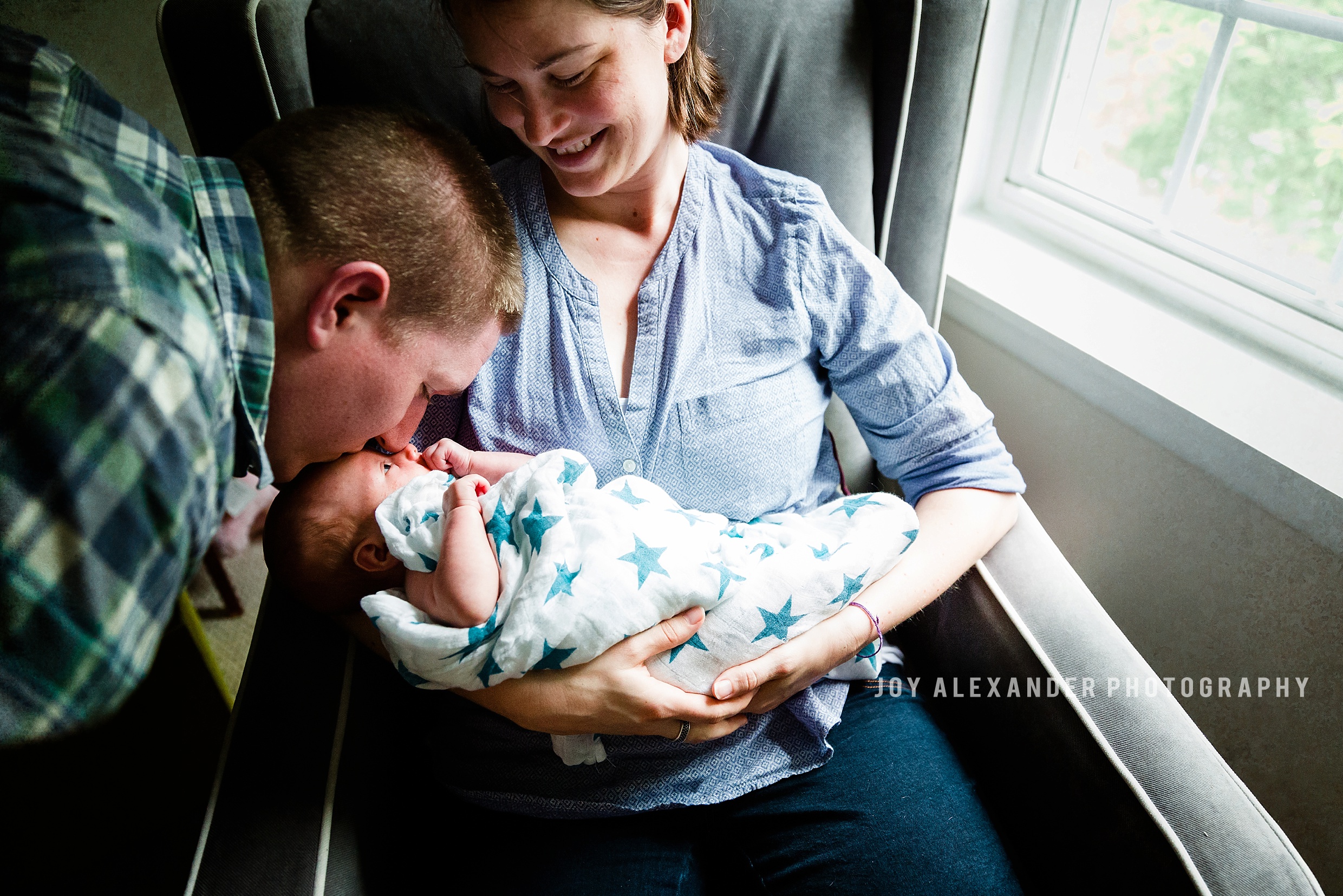 father daughter, baby girl, newborn and parents