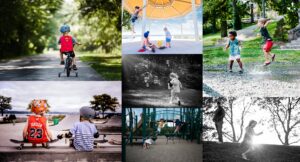 Families enjoying summer at Hudson Valley parks with biking, playgrounds, splash pads, skate parks, and picnics overlooking the Hudson River.